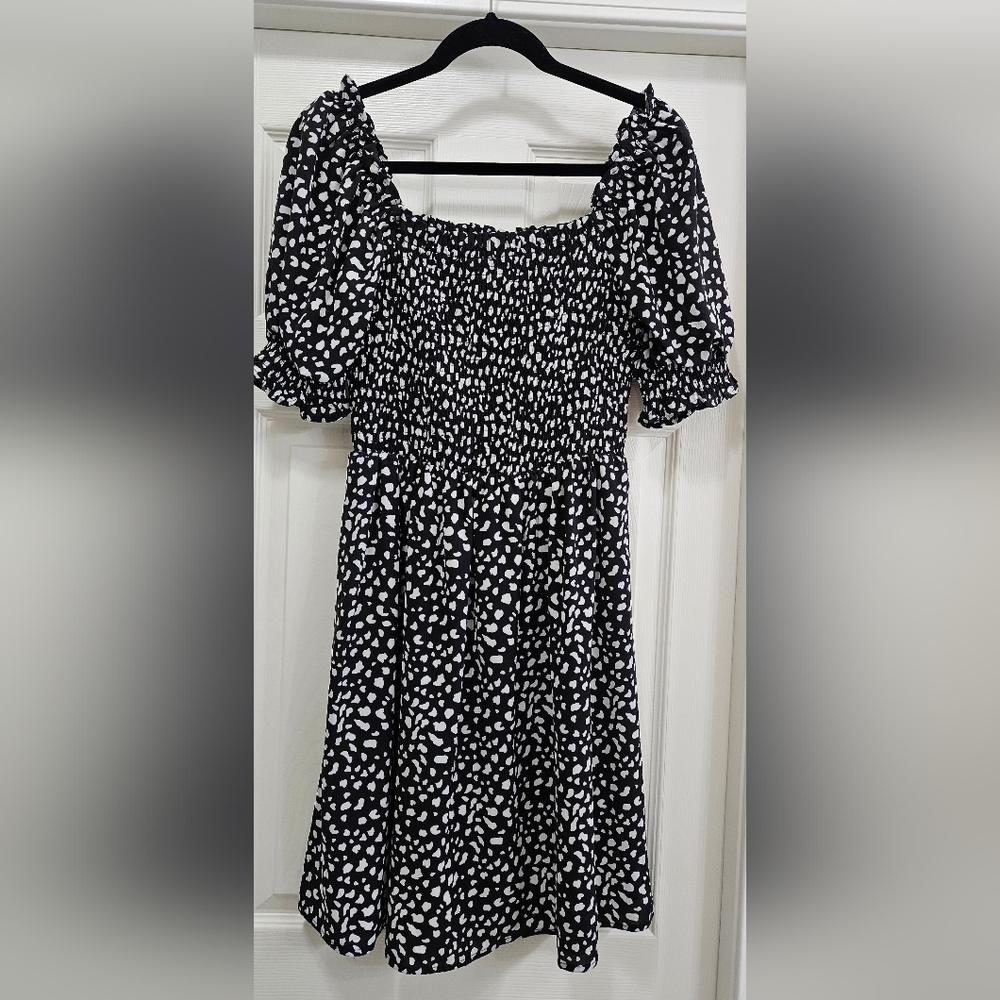 Black and White Patterned Dress
